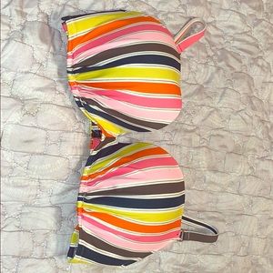 Rainbow striped bikini top